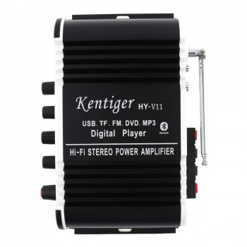 Kentiger 2CH HI-FI Bluetooth Car Audio Power Amplifier FM Stereo Radio Player Support SD USB DVD MP3 Input for Auto Motorcycle