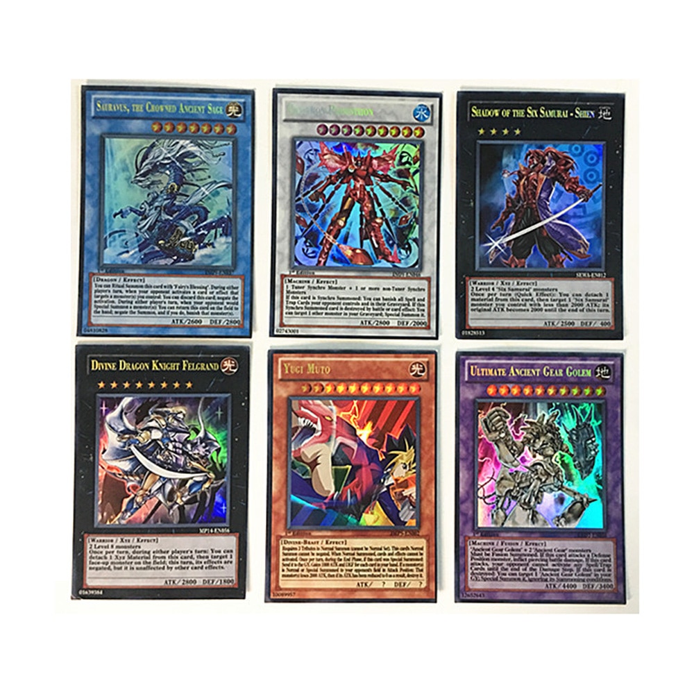60PCS/Set Yugioh Rare Flash Cards Yu Gi Oh Game Paper Cards Kids Toys Girl Boy Collection Yu-Gi-Oh Cards Christmas Gift Toys