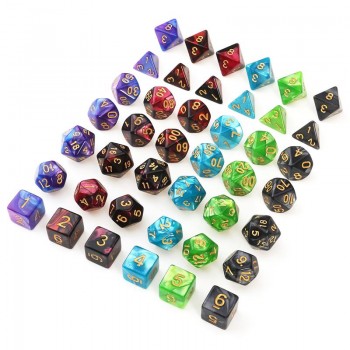 42pcs Polyhedral Dice for Dungeons and Dragon Board Game Dice Hobby amp; Collectibles Toys (6 sets * 7 dices)