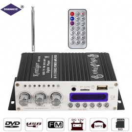 DOXINGYE 12V 20W HI-FI Car Audio Power Amplifier 4 CH DSP Sound Bluetooth Digital USB MP3 DVD CD FM Radio SD Stereo FM Player