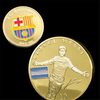 1Pc Soccer Player Gold Coins Soccer Football Superstar Lionel Messi Commemorative Coin Collection Gift  Collectibles