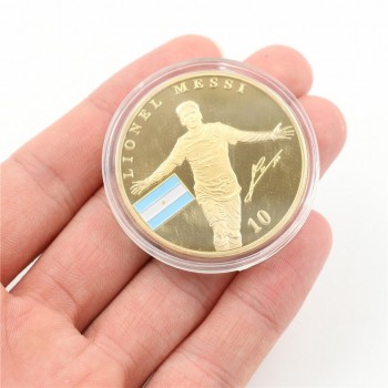 1Pc Soccer Player Gold Coins Soccer Football Superstar Lionel Messi Commemorative Coin Collection Gift  Collectibles