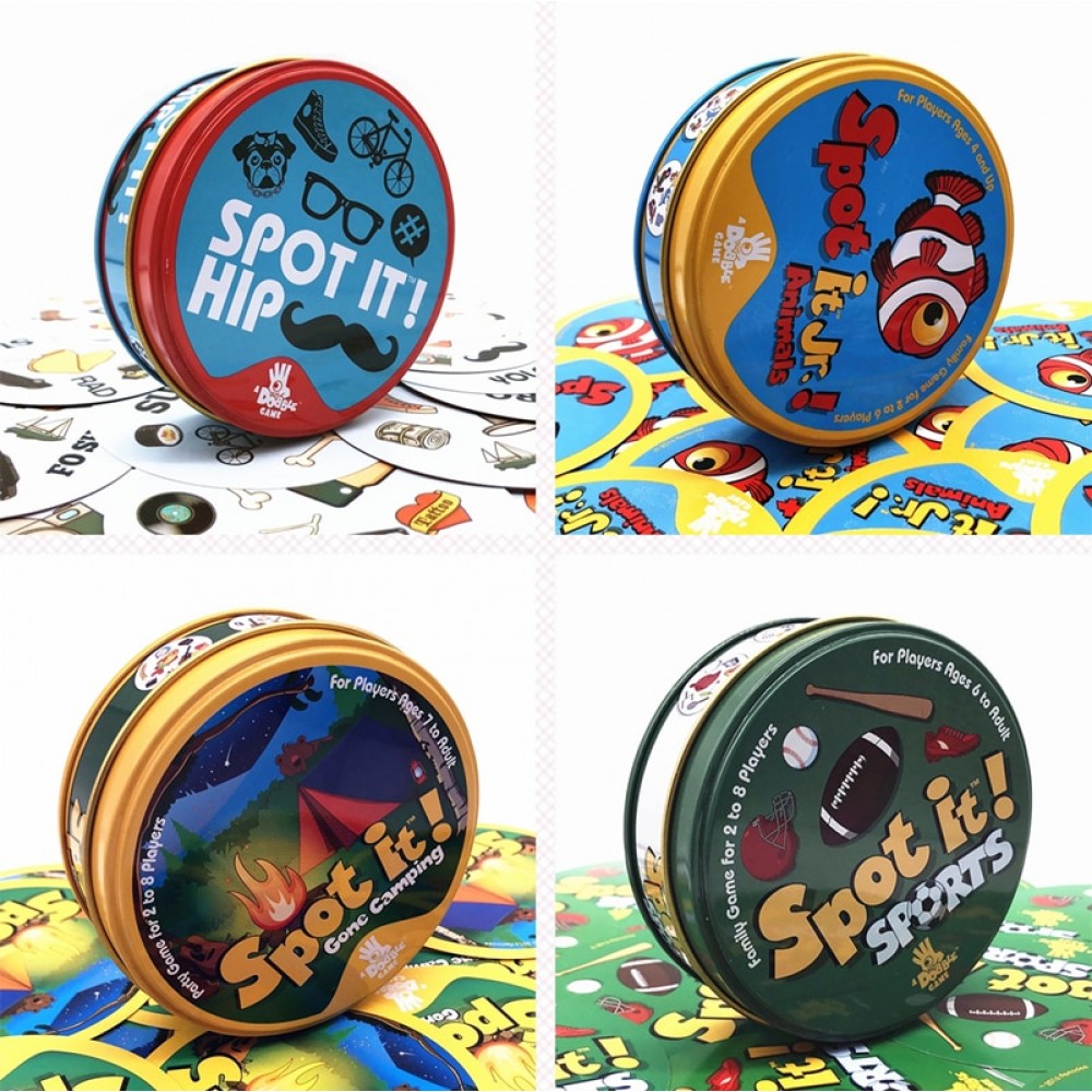 New English version children play board game card spot it game Family Party Entertainment Board Game Icon Match Card Game