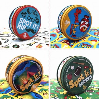New English version children play board game card spot it game Family Party Entertainment Board Game Icon Match Card Game