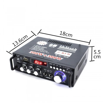 600W DC12V AC220V Car Amplifier Mini HiFi Stereo Audio Power Amplifier with Digital Bluetooth for Car Auto Home Audio