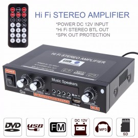 Universal G30 HIFI Bluetooth Car Audio Power Amplifier FM Radio Player Support SD / USB / DVD / MP3 with Remote Controller