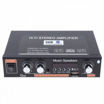Universal G30 HIFI Bluetooth Car Audio Power Amplifier FM Radio Player Support SD / USB / DVD / MP3 with Remote Controller