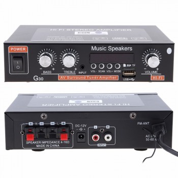 Universal G30 HIFI Bluetooth Car Audio Power Amplifier FM Radio Player Support SD / USB / DVD / MP3 with Remote Controller