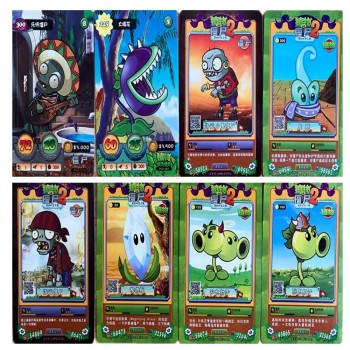 32 pcs/lot Plants vs Zombies Cards 3d Soldiers Against Action Figures Collect Game Card Pea Shooter Sunflower Kid Toy