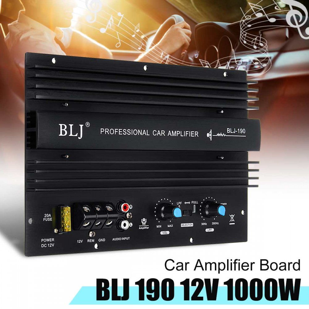 12V 1000W 105dBA Mono Car Audio High Power Amplifier Amp Board Powerful Bass Subwoofer Power Connection Electric Components
