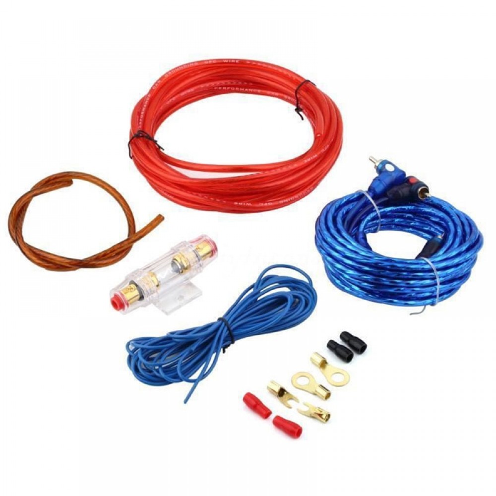 New 1500W Car Audio Wire Wiring Amplifier Cable Subwoofer Speaker Installation Kit 8GA Power Cable 60 AMP Fuse Holder