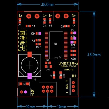 AMP TDA138-E Stereo Class D Digital Amplifier Board 2*20W 9-14V for DIY