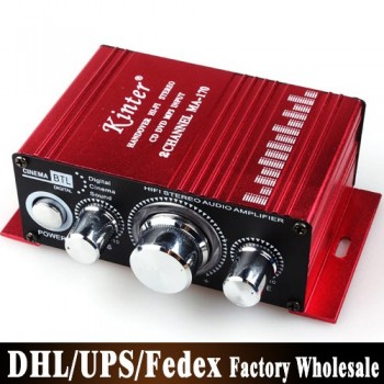 Free DHL 20 PCS/lot kinter ma-170 DC12V mini 2.0 20w+20w audio motorcycle Car amplifier