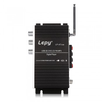 Lepy A7 Wireless Bluetooth Car Amplifier 2 channel HiFi Stereo Bass Audio Support SD USB FM Remote Control Speaker