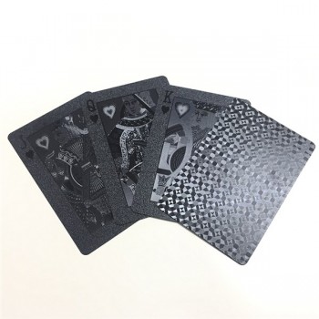High quality 54pcs Waterproof Black Plastic Playing Cards Collection Black Diamond Poker Cards Creative Gift Standard  Cards