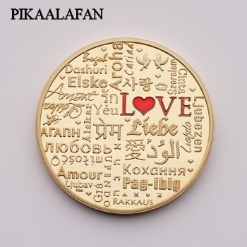 PIKAALAFAN Commemorative COINS Temperament And Interest Sentiment Love Gold Silver COINS Love Commemorative Crafts
