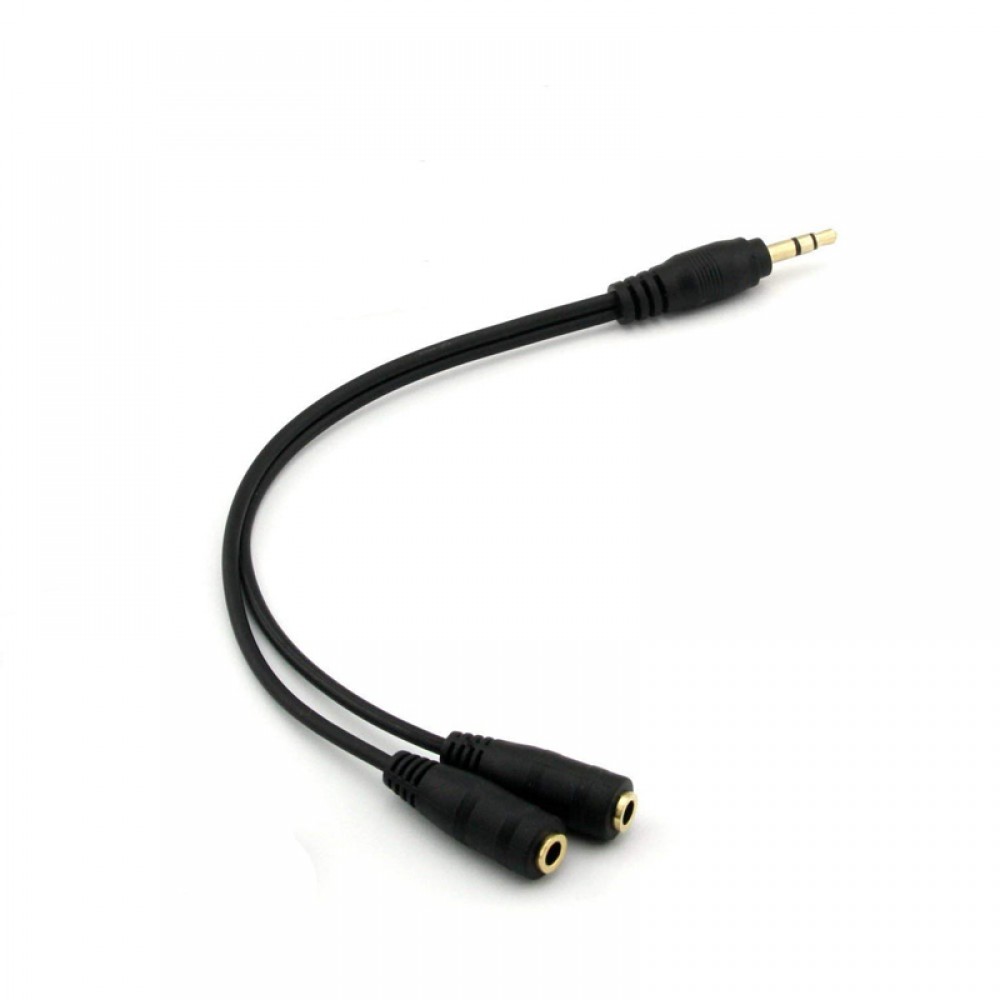 Gold Plated 3.5mm Stereo Jack Splitter Cable Adapter Connectors 3.5mm Male To 2 X Female for Connecting External Speakers 1PC