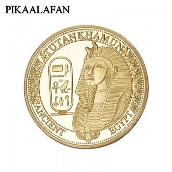 PIKAALAFAN Gold/Silver Plated Coins Ancient Egypt Sphinx Design Copy Coins for Collection Gift Commemorative Challenge Coin