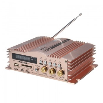 KROAK Mini Hi-Fi 600W 2 CH Stereo Audio Power Amplifier USB SD FM Car Auto Motorcycle