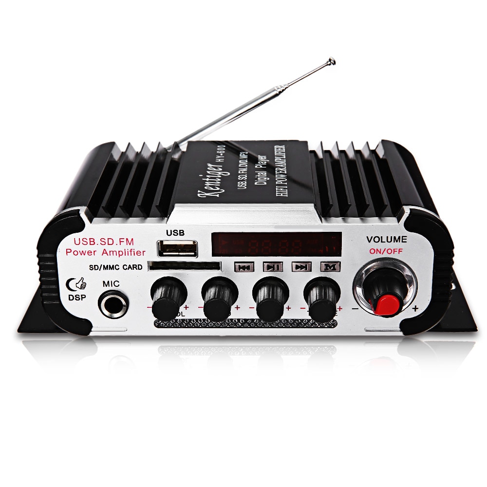 Kentiger HY - 600 Hifi Stereo Car Amplifiers FM MP3 USB Playback Digital Audio Amplifier IR Control DSP Sound Super Bass Speaker