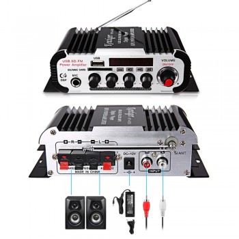 Kentiger HY - 600 Hifi Stereo Car Amplifiers FM MP3 USB Playback Digital Audio Amplifier IR Control DSP Sound Super Bass Speaker