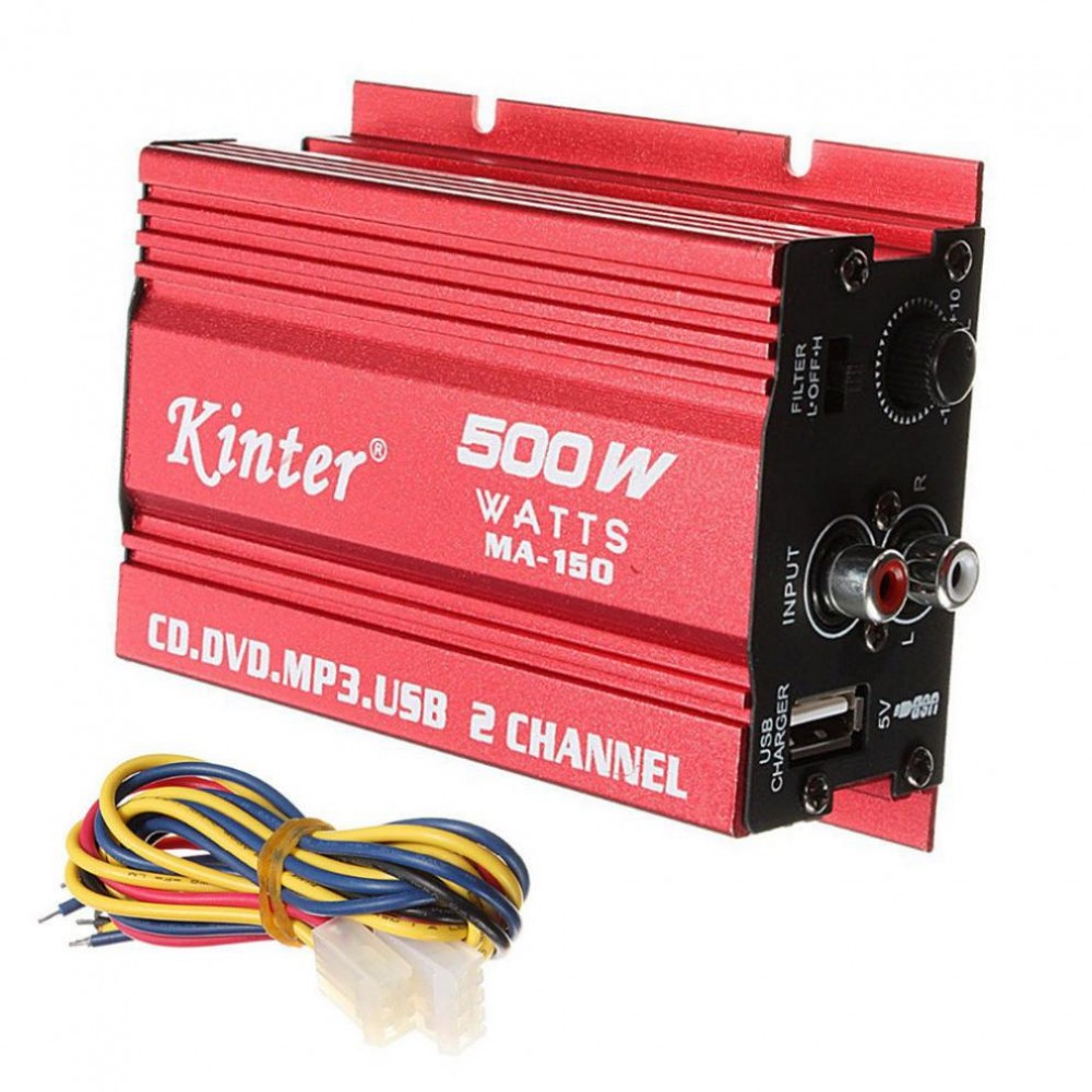 MA-150 500W 2-CH Mini Hifi Car Stereo Amplifier Hi-Fi Audio Power Amplifier Subwoofer DC 9-14V For Auto Motorcycle