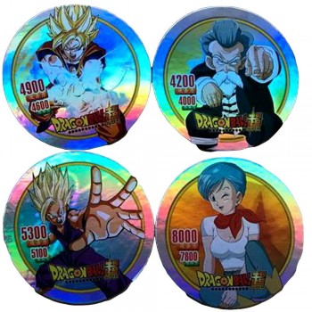 40 pcs/lot Dragon Ball Super Goku Vegeta Action Figures Flashing Cards Round Paper Collection Card Kid Gift Toy