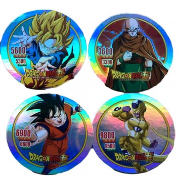 40 pcs/lot Dragon Ball Super Goku Vegeta Action Figures Flashing Cards Round Paper Collection Card Kid Gift Toy