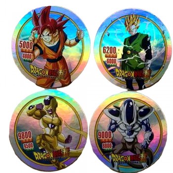 40 pcs/lot Dragon Ball Super Goku Vegeta Action Figures Flashing Cards Round Paper Collection Card Kid Gift Toy