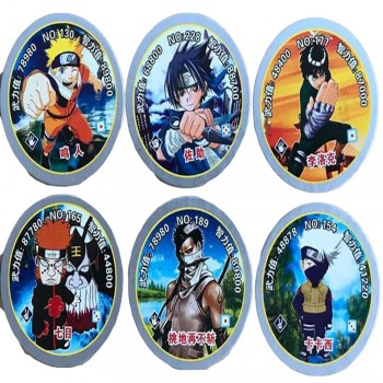 48 pcs/lot Naruto Collection Cards Sasuke Sakura Kakashi Action Figures Round Paper Trading Cards Kid Gift Toy