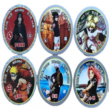 48 pcs/lot Naruto Collection Cards Sasuke Sakura Kakashi Action Figures Round Paper Trading Cards Kid Gift Toy