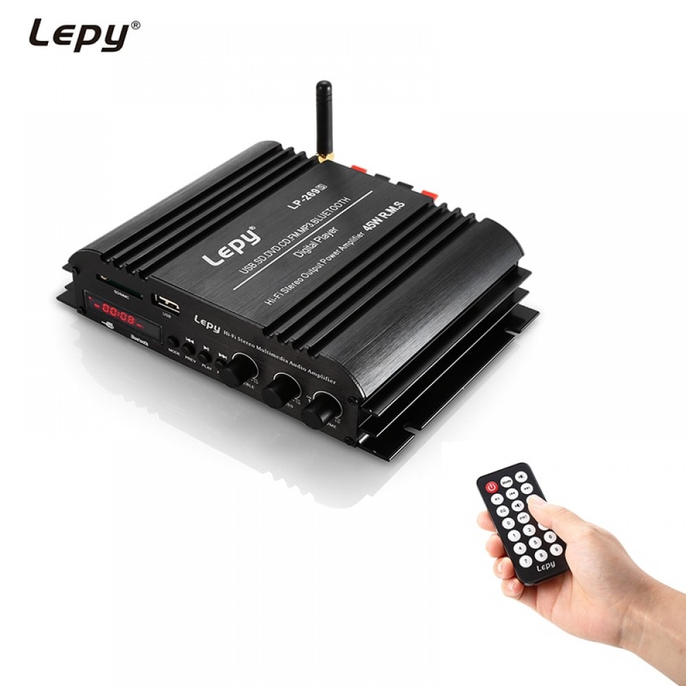 LP-269S HiFi Digital Stereo Bluetooth Amplifier US Plug 2 channel Powerful Sound Compatible With Car motorcycle Computer speaker