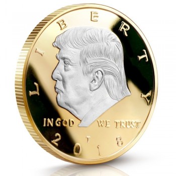 2018 New Donald Trump Challenge Coin - Silver Plated in the Commemorative Collectors Edition Series. Stunning Proof Like Coins.