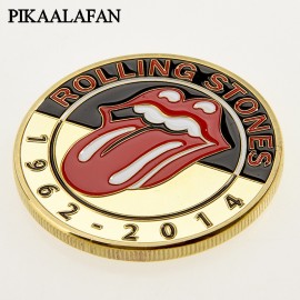 PIKAALAFAN Rolling Stones Band Silver-Plated Commemorative COINS Rock Band Music Fans Collect Foreign COINS