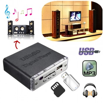 12V Universal Mini Car Motocycle Stereo Amplifier Bass Speaker LED USB / SD Digital Player MP3 with Remote Controller