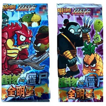 32 pcs/lot Plants vs Zombies Collect 3D Cards Pea Shooter Sunflower Cherry Potatoes Action Figures Trading Card Kid Gift Toy