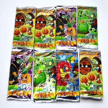 32 pcs/lot Plants vs Zombies Collect 3D Cards Pea Shooter Sunflower Cherry Potatoes Action Figures Trading Card Kid Gift Toy
