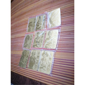 9PCS/hot Animation ONE PIECE Super Action Figures Golden Flash Cards Metal card Collection Card Kid Gift Toy