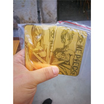 9PCS/hot Animation ONE PIECE Super Action Figures Golden Flash Cards Metal card Collection Card Kid Gift Toy