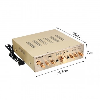 12V/ 220V HIFI Wireless Bluetooth Car Audio Stereo Power Amplifier 1200W FM Car Karaoke Home Theater Amplifiers Remote Control