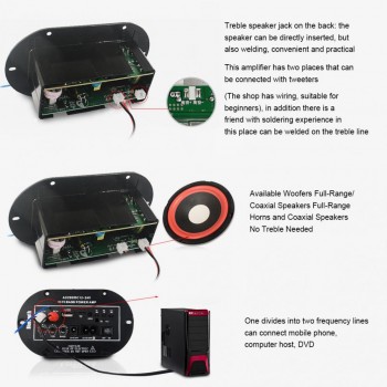 8 Inch 25W Universal HI-FI Bluetooth Car Audio Power Amplifier Auto FM Radio Player Support/ SD / USB / DVD / MP3 Input