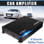 2000W 4 Channel Car Amplifier Speaker Vehicle Auto Audio Amplifier Power Stereo Amp Auto Audio Power Amplifier Player DC 12V