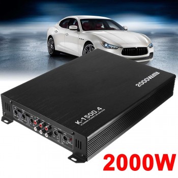 2000W 4 Channel Car Amplifier Speaker Vehicle Auto Audio Amplifier Power Stereo Amp Auto Audio Power Amplifier Player DC 12V