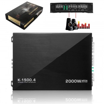 2000W 4 Channel Car Amplifier Speaker Vehicle Auto Audio Amplifier Power Stereo Amp Auto Audio Power Amplifier Player DC 12V