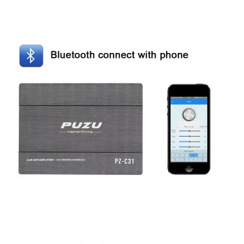 PUZU  ISO wiring harness cable Car DSP Amplifier 4X150W support PC tool 31 EQ  android APP bluetooth lossless USB music