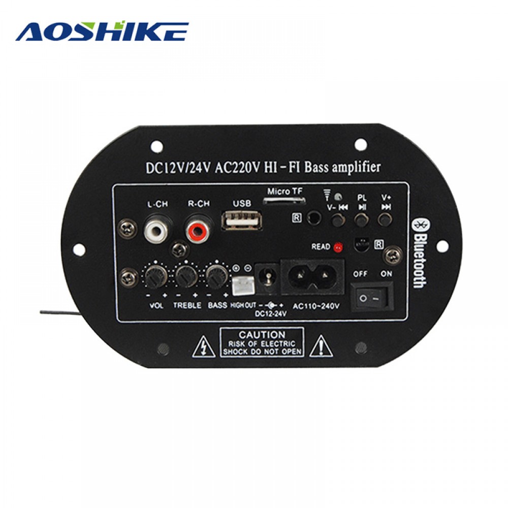 AOSHIKE Bluetooth Car HIFI Amplifier Board Car Subwoofer Amplifier Home Theater Sound System 12V 24V 220V For 5-10Inch Subwoofer