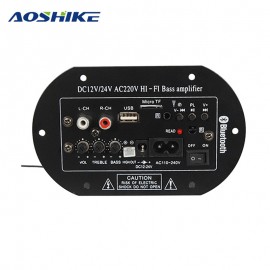 AOSHIKE Bluetooth Car HIFI Amplifier Board Car Subwoofer Amplifier Home Theater Sound System 12V 24V 220V For 5-10Inch Subwoofer