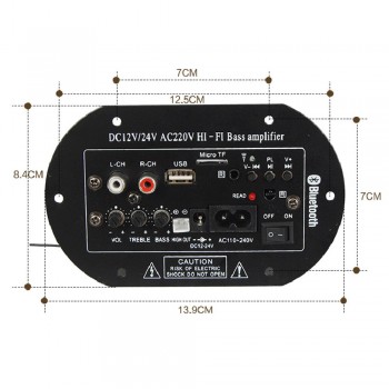 AOSHIKE Bluetooth Car HIFI Amplifier Board Car Subwoofer Amplifier Home Theater Sound System 12V 24V 220V For 5-10Inch Subwoofer