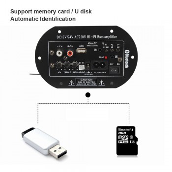 AOSHIKE Bluetooth Car HIFI Amplifier Board Car Subwoofer Amplifier Home Theater Sound System 12V 24V 220V For 5-10Inch Subwoofer