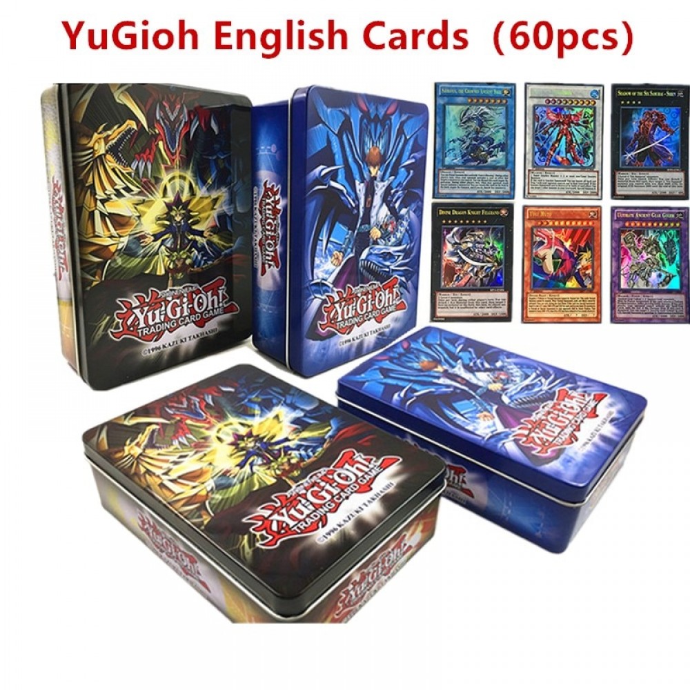 60PCS/Set Yugioh game CARDS against all flash CARDS rare card group iron box boy collection Christmas gifts